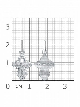 1-084-1.55 084.55 крест из серебра штампованный белый
