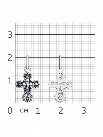 1-116-3.55 116.55 крест из серебра частично черненый штампованный