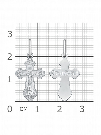 1-017-1.55 017.55 крест из серебра штампованный белый