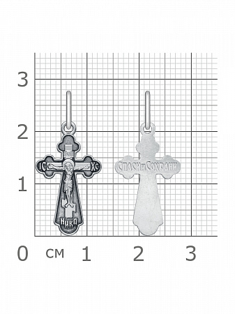 1-015-3.55 015.55 крест из серебра частично черненый штампованный