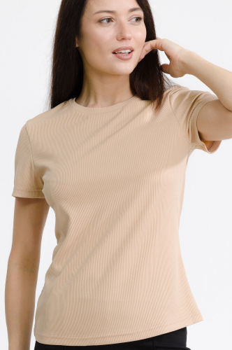 Женская базовая футболка в рубчик-лапша