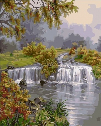 Картина по номерам 40х50 Маленький водопад