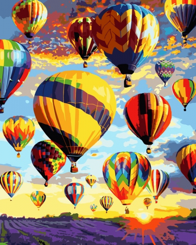 Картина по номерам 40х50 Воздушные шары