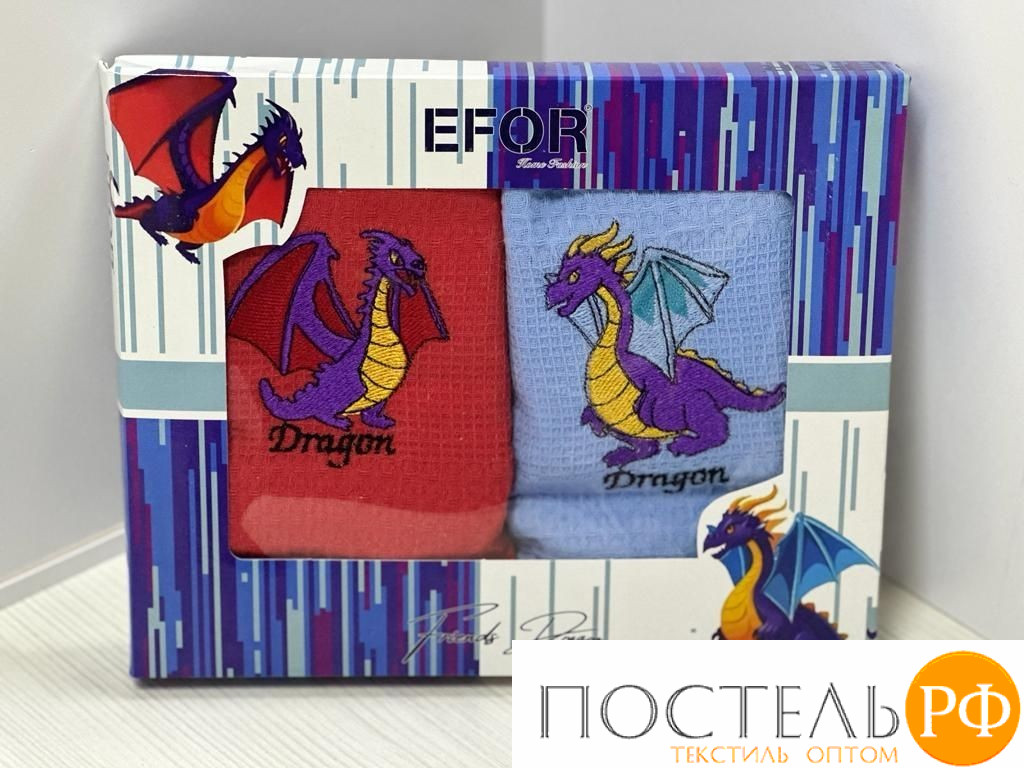 N0377 Набор кухонных салфеток EFOR LUX FRİENDS DRAGON (2шт) (40*60)