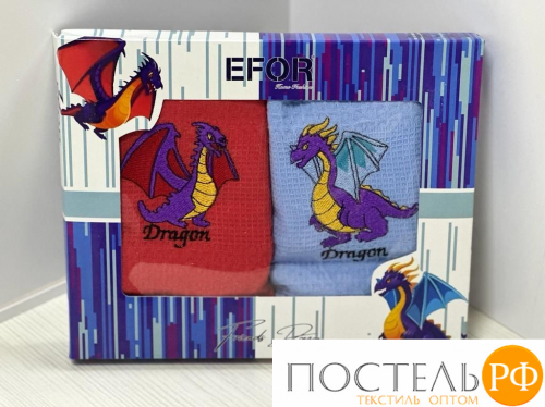 N0377 Набор кухонных салфеток EFOR LUX FRİENDS DRAGON (2шт) (40*60)