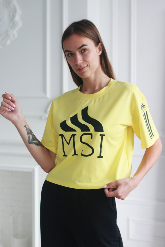 Коллекция MSI футболка Shortend (Шотенд-Укороченный) № 14 372 31big лимонный