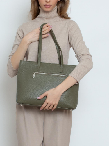 Сумка: Женская кожаная сумка Richet 3195LN 609 зеленый
