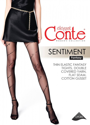 Фантазийные CONTE SENTIMENT Колготки c диагональными надписями