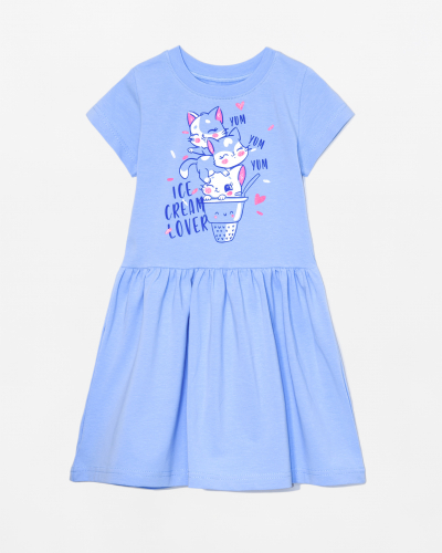 Платье 2111-178 Котята  голубой