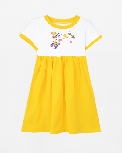 Платье 2111-291 Funny Girl желтый/белый