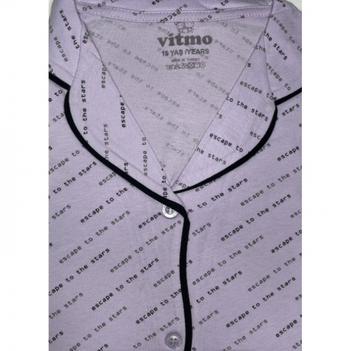 41739-1 Пижама на пуговицах для девочек Vitmo