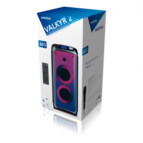 Колонка SmartBuy VALKYR 2, 2.0, bluetooth, 60W, FM, USB, microSD, mic, пду (SBS-5550)