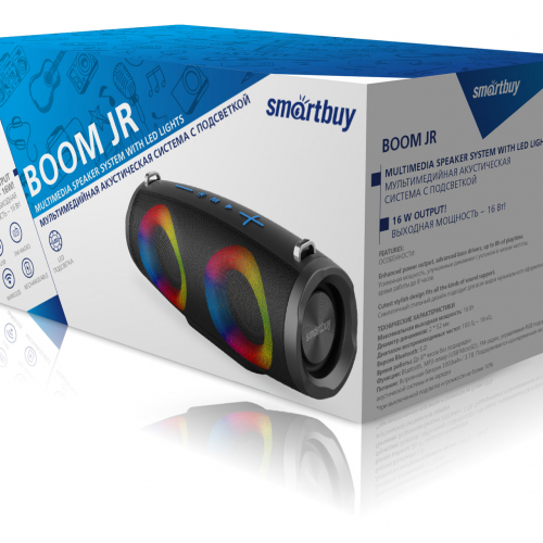 Колонка SmartBuy BOOM JR, 2.0, Bluetooth, мощность 16Вт MP3, FM, AUX (SBS-5440)