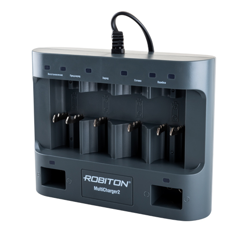 Зарядное устройство Robiton MultiCharger 2 (220v, МП,1-6 AA,AAA; 1-4 C,D; 1-2 9v, USB)