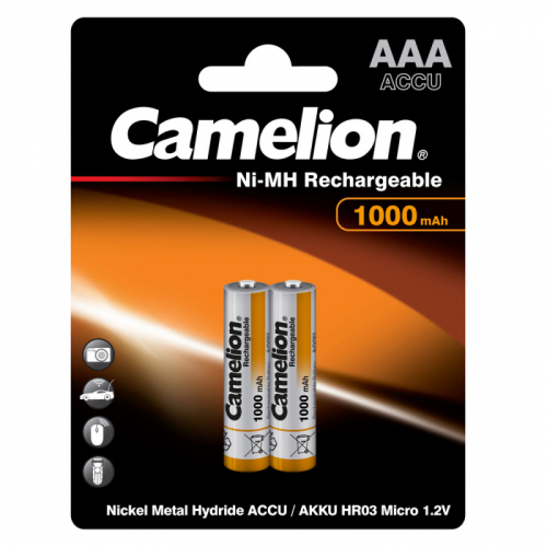 Аккумулятор AAA Camelion 1000 mAh BL2 (2/24)