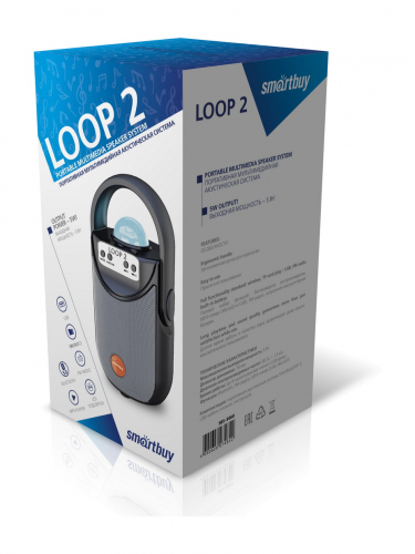 Колонка SmartBuy Loop 2 черная bluetooth, 5W, MP3, FM, (SBS-5060)