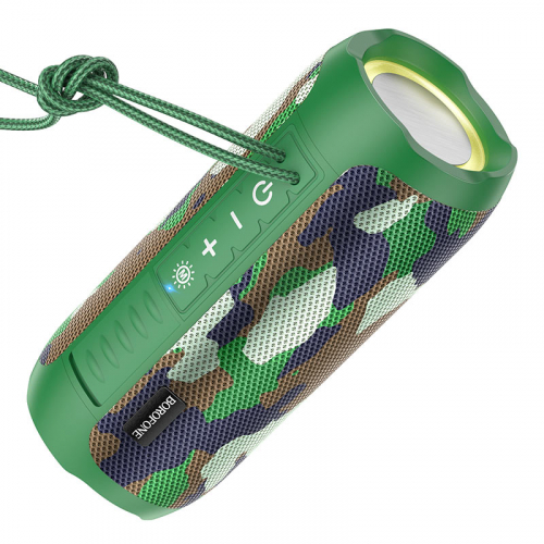 Колонка Borofone BR21, BT-Колонка 2x5W /USB /TF /AUX /FM /TWS, камуфляж зеленый