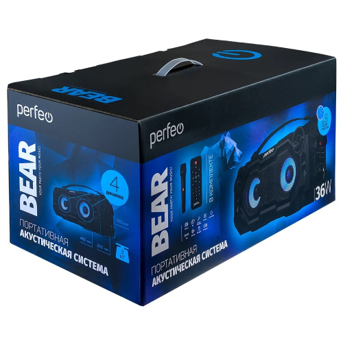 Колонка Perfeо BEAR Bluetooth 5.0, 1 беспров микр, microSD, 36Вт, 2500mAh, FM (PF_D0020)
