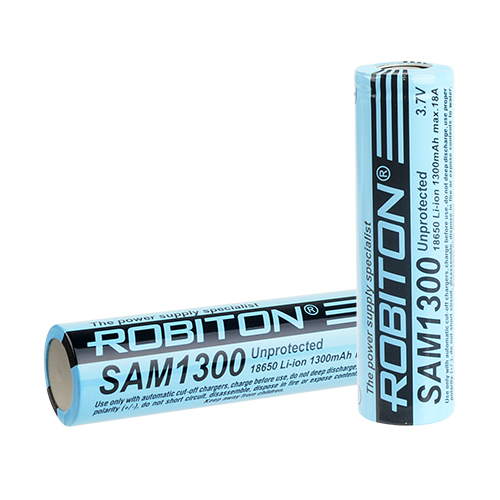 Аккумулятор Robiton Li IMR 18650 3.7v, 1300mAh без защиты 18А (Samsung INR18650-13L)