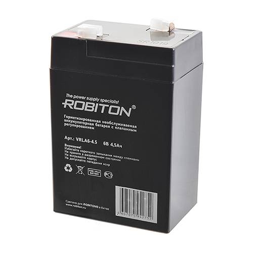 Аккумулятор 6v-4,5Ah Robiton (VRLA 6-4.5) (20)