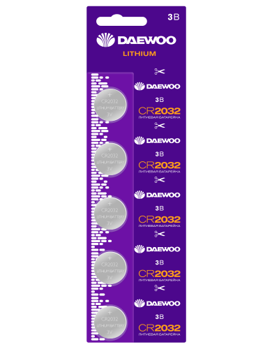 Батарейка Daewoo CR2032 BL5 (5/100)