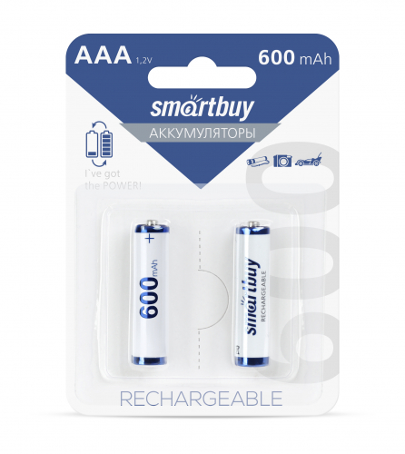 Аккумулятор AAA Smartbuy 600 mAh BL2 (2/24)