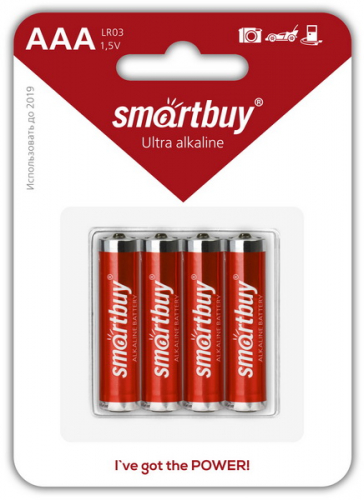 Батарейка Smartbuy LR03 AAA BL4 (4/48/480) SBBA-3A04B