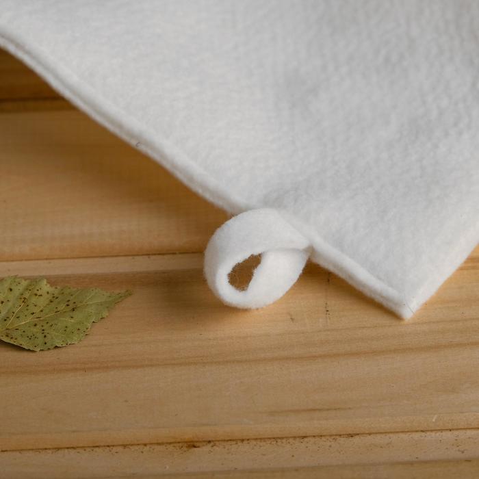 Рукавица для бани и сауны, войлок, белая