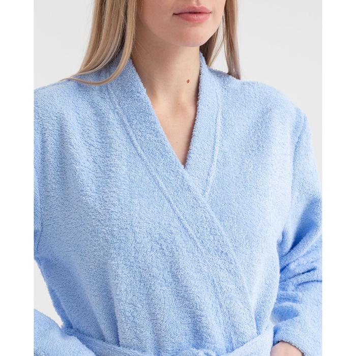 Халат махровый Экономь и Я женский, размер 46-48 цвет нежно-голубой, 100% хлопок, 320 г/м²