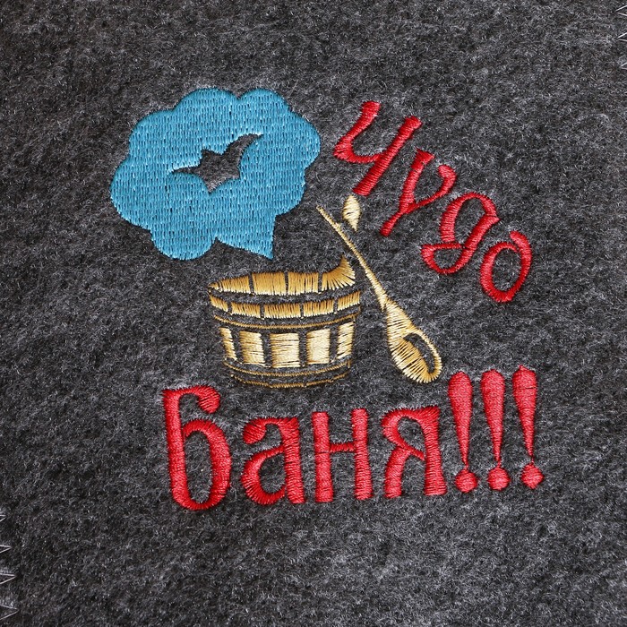 Рукавица для бани с вышивкой