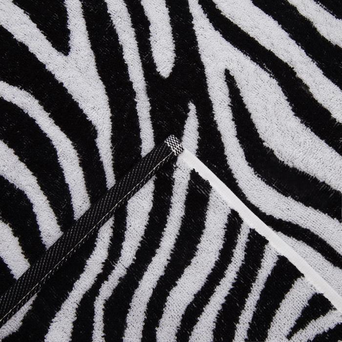 Полотенце махровое Этель ЧБ «Зебра», пестроткань, 70×130 см