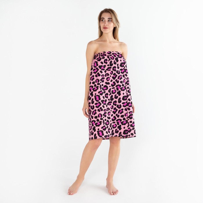 Полотенце для бани Leopard женское парео, 80×150±4 см, хл., ваф. полотно, 160 г/м²