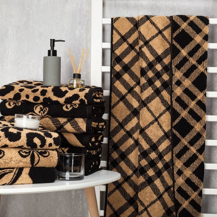 Полотенце махровое Этель «Клетка» 70×130 см, 420 г/м², 100% хлопок