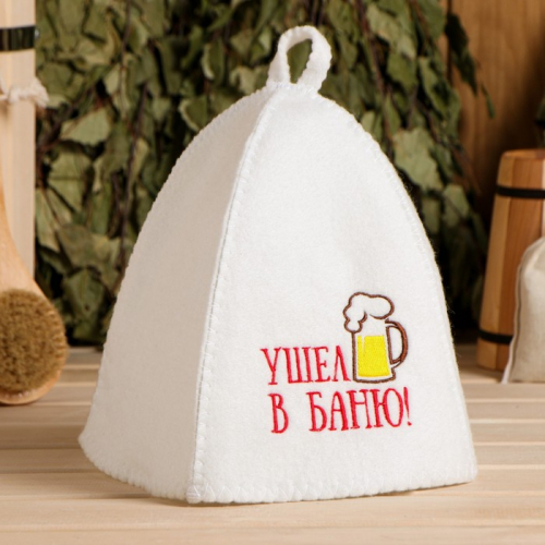 Шапка для бани с вышивкой 