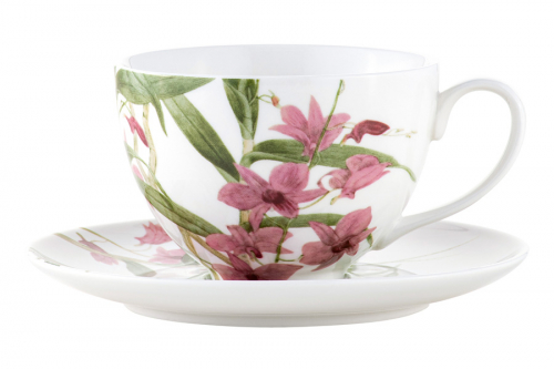 Чашка с блюдцем Орхидея розовая, 0,24 л, 62614
