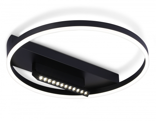Потолочный светодиодный светильник FL51458/1+1 BK черный 60W 3000K-6400K+4200K D500*110 (ПДУ РАДИО 2.4G)