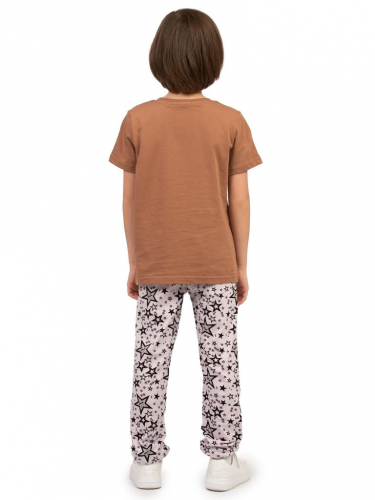 Комплект детский (футболка/брюки) Коричневый/серый