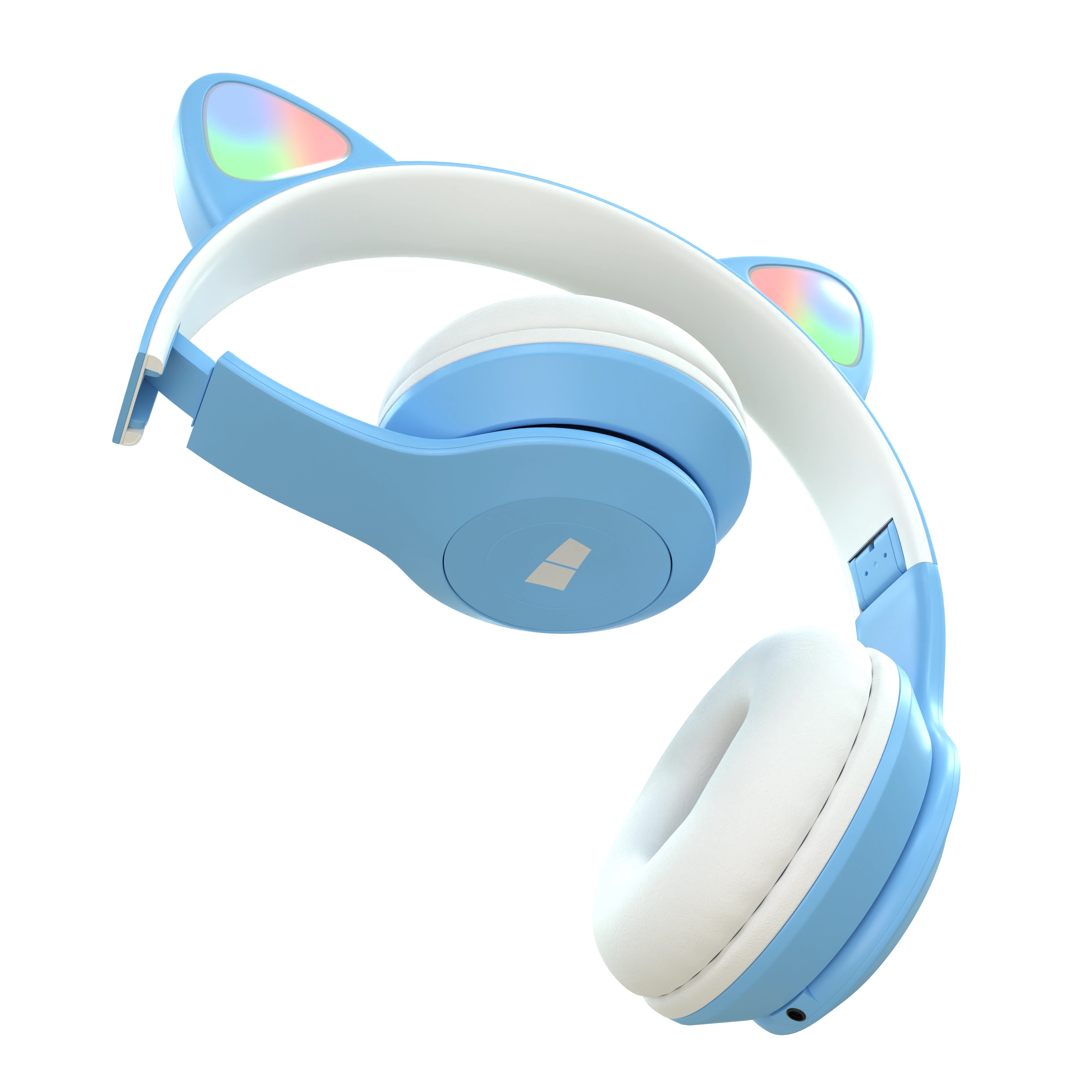 Гарнитура More Choice HW24kids bluetooth 5.0, полноразмерная, оголовье с кошачьими ушами, синяя