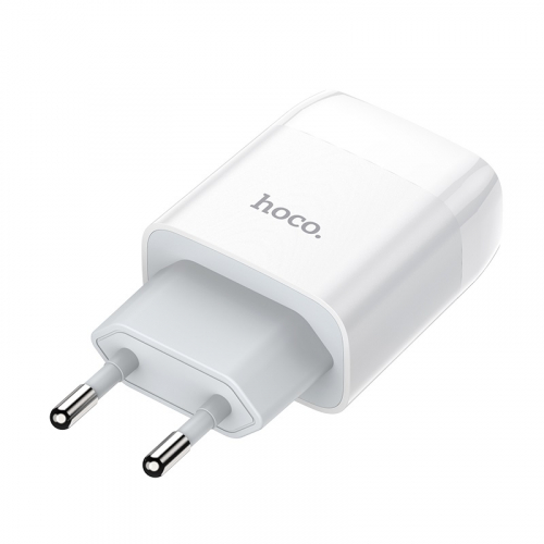 Сетевое зарядное Hoco C73A USB A, (2400мА) 2USB выхода, белое, блистер