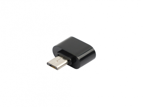 Переходник MicroUSB B(шт), USB A(гн), metal черный в уп.(OTG)