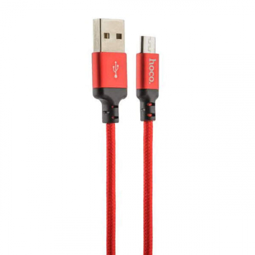 Кабель Hoco X 14 USB A, microUSB B, нейлон, красный 1м, в коробке (33)