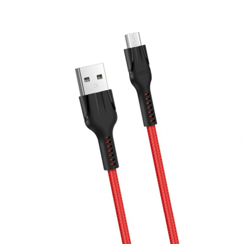Кабель Hoco U 31 USB A, microUSB B, нейлон, красный, 1м