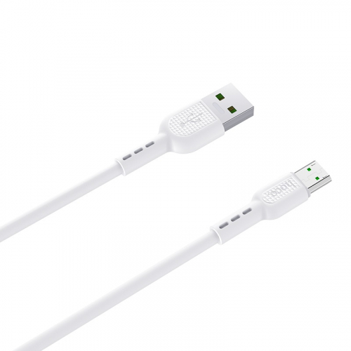 Кабель Hoco X 33 USB A, microUSB B, ПВХ, 4A, белый 1м, в коробке (33)