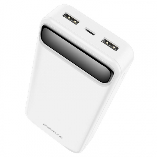 Портативный аккумулятор Power Bank Borofone BJ14A 20000mAh Type-C/2USB (2A max), дисплей, белый