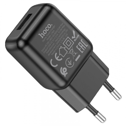 Сетевое зарядное Hoco C96A USB A (2100мА) 1USB выход, черное, блистер (27/162)