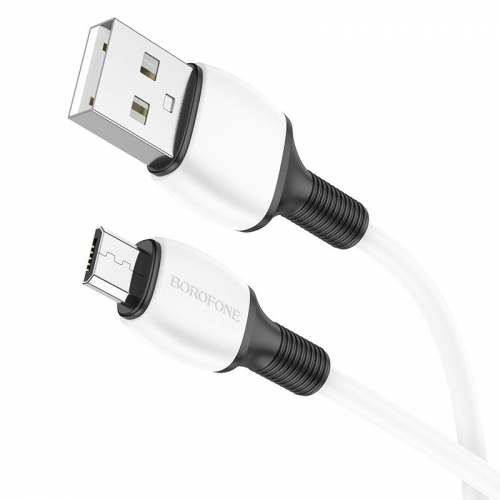 Кабель Borofone BX 84 USB A, microUSB B, ПВХ, 2,4А, белый в коробке,1м (360)