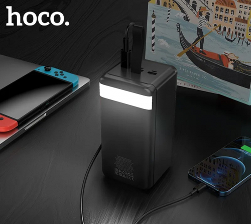 Портативный аккумулятор Power Bank Hoco DB31A 80000mAh 3USB A, дисплей, черный