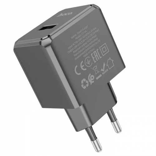 Сетевое зарядное Hoco CS11A, USB A (2100мА), 1USB выход, черное, блистер