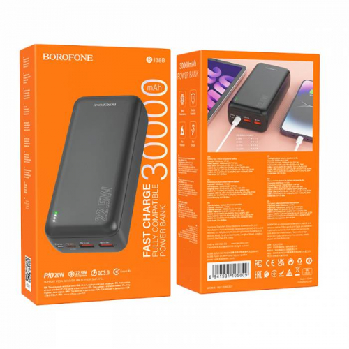 Портативный аккумулятор Power Bank Borofone BJ38B 30000mAh, PD20W+QC3.0, черный