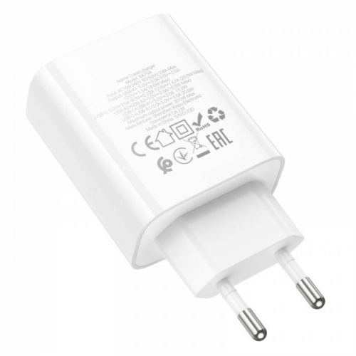 Сетевое зарядное Borofone BA79A USB A, 3 х USB QС3.0 + Type-C(гн) PD20W, белое, коробка